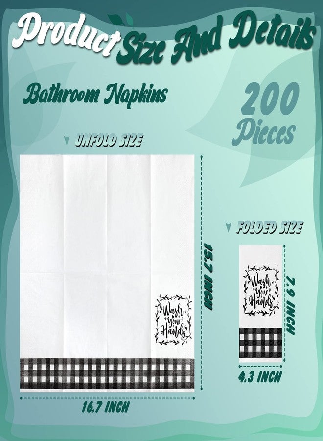 Tinlade 200 Pcs Disposable Guest Napkins Paper Hand Towels for Bathroom Black and White Paper Towels Farmhouse Dinner Decorative Wash Your Hands for Birthday Wedding Party Home Kitchen Restroom - Image 5